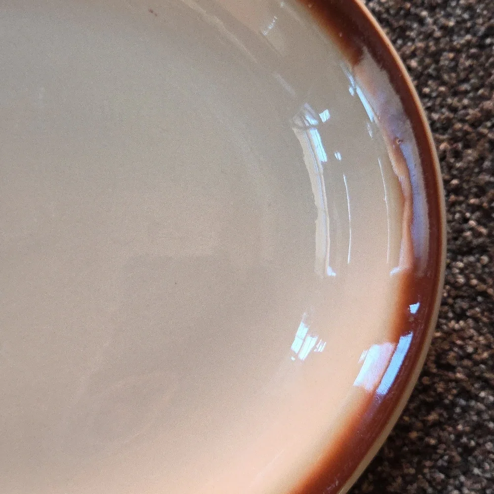 Tepco China USA Restaurant Ware Brown Oval Patter Dark Brown Edge Heavy MCM
